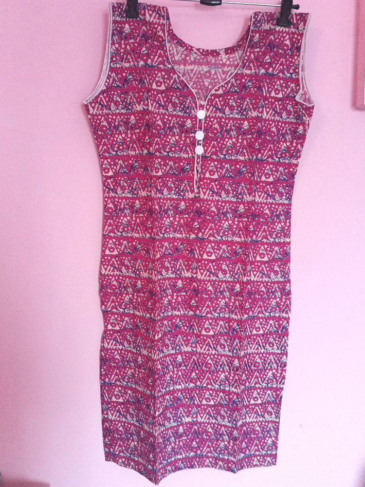 Sleevless Cotton Kurti For Summer ❤️