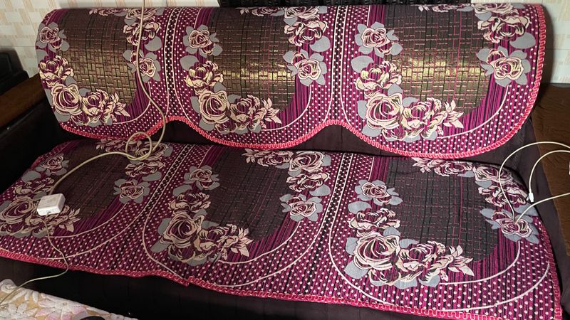 5 Seaters Pink And Purple Sofa Set Cover