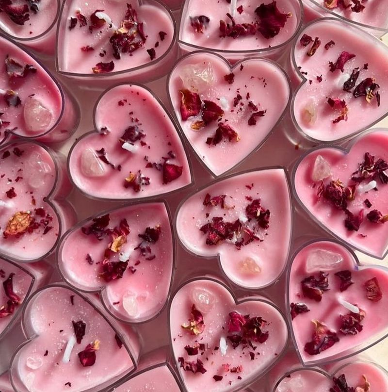 Rose Heart Tea Light Candles