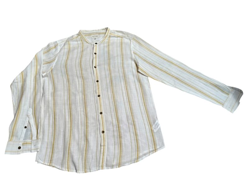 White And Yellow Striped Shirt