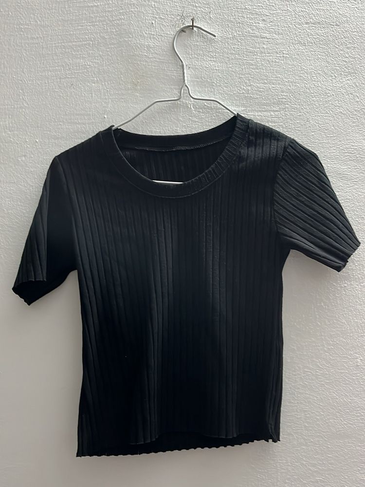 Basic Black Ribbed Top