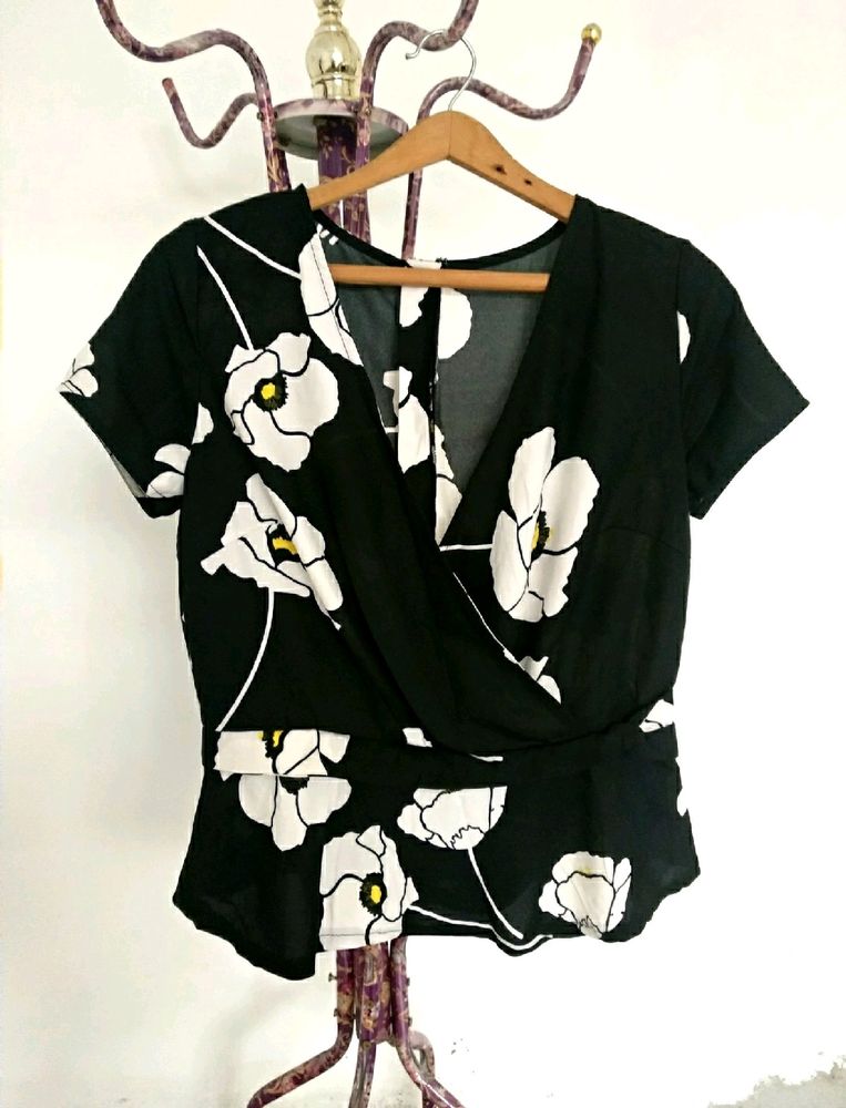 Black Floral Top