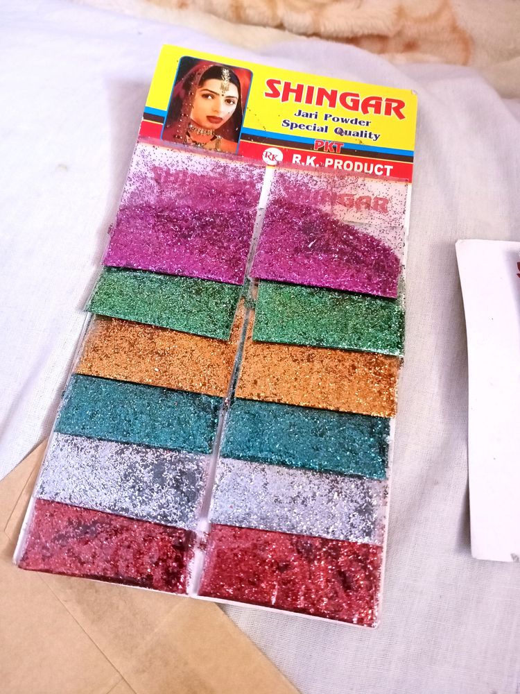 Jari Powder -Glitter Pockets Set Of 12 In One Card