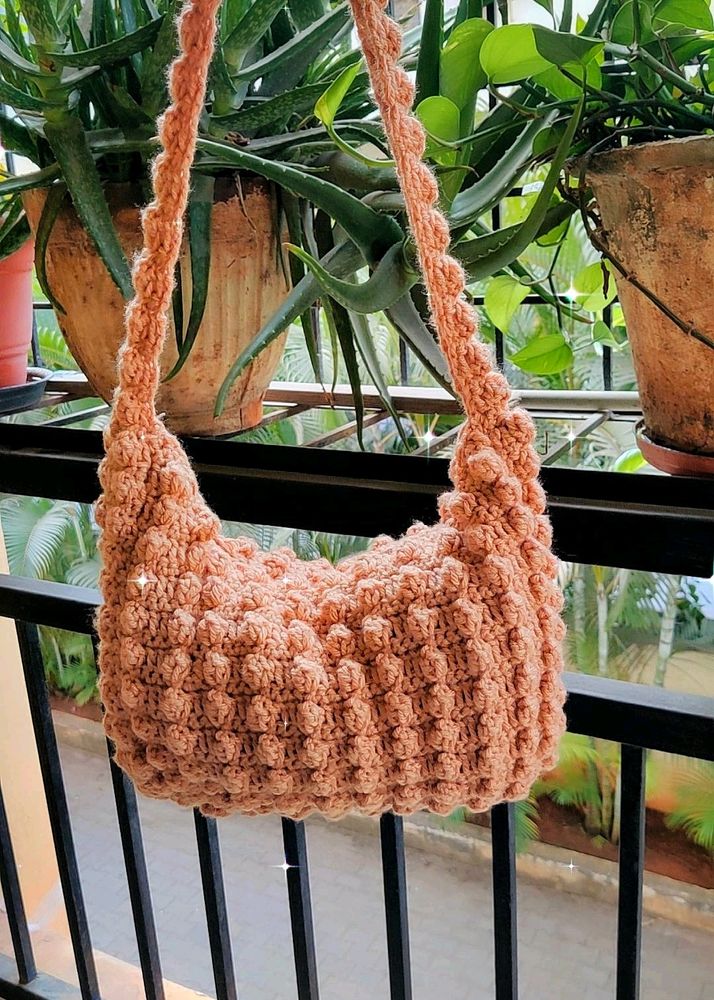 Beige Popcorn Handbag