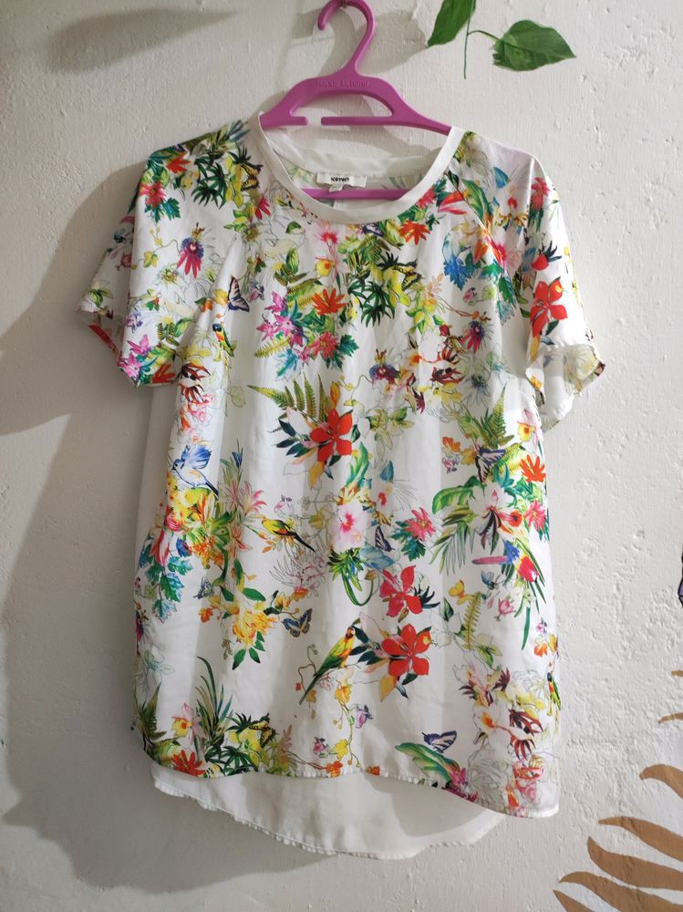 White Floral Summer Tshirt