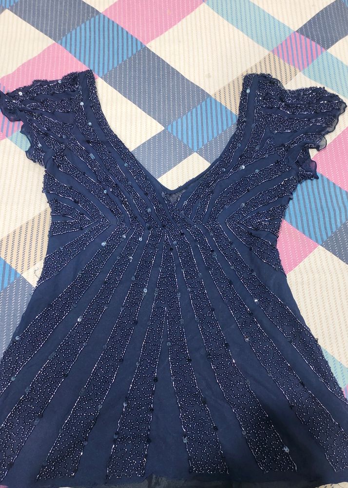 Blue Sequins Top