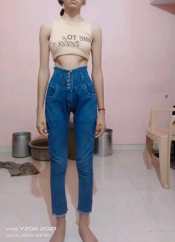 5 Button High Waisted Jeans