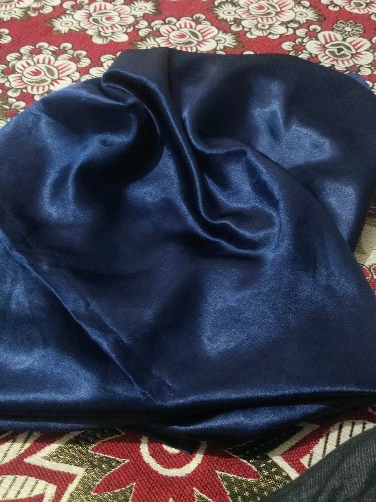 2 MITER NAVY BLUE SATIN FABRIC