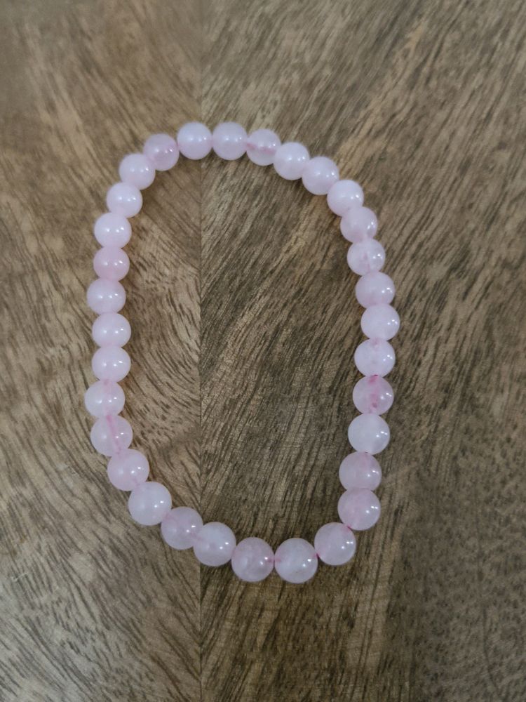 Natural Rose Quartz Round Crystal Bracelet