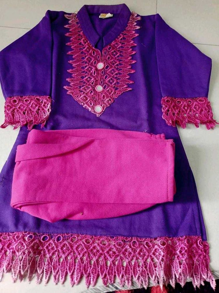 Brand New Woolen Kids Kurta With Plazo Set