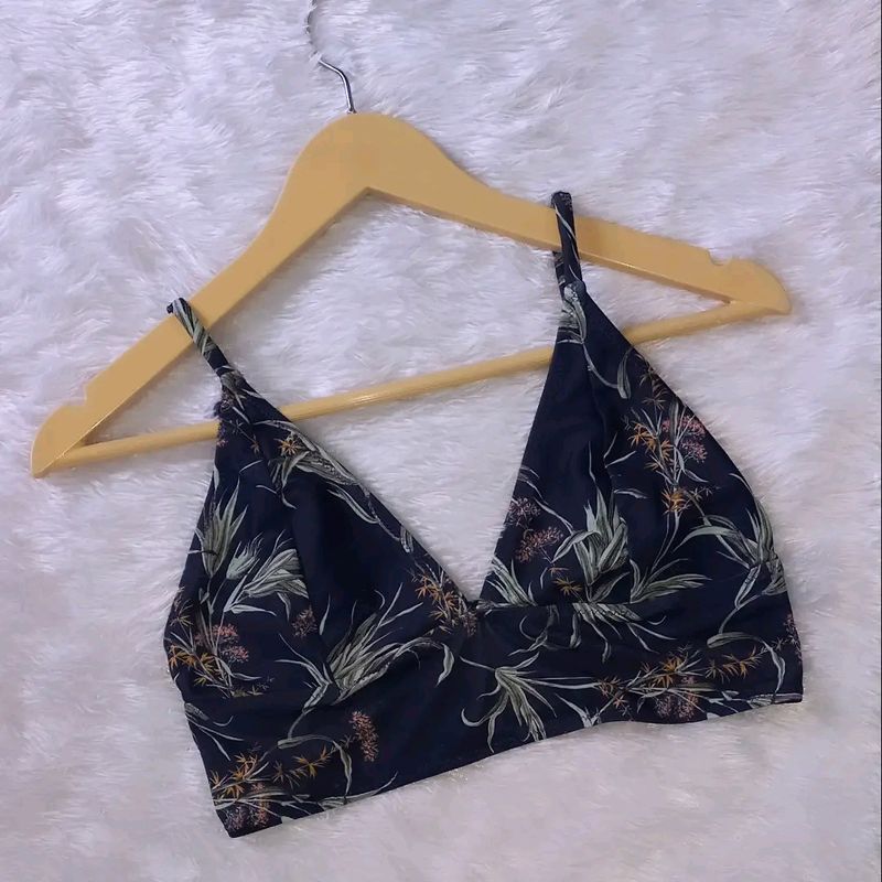 Navy Blue Deep Neck Bralette