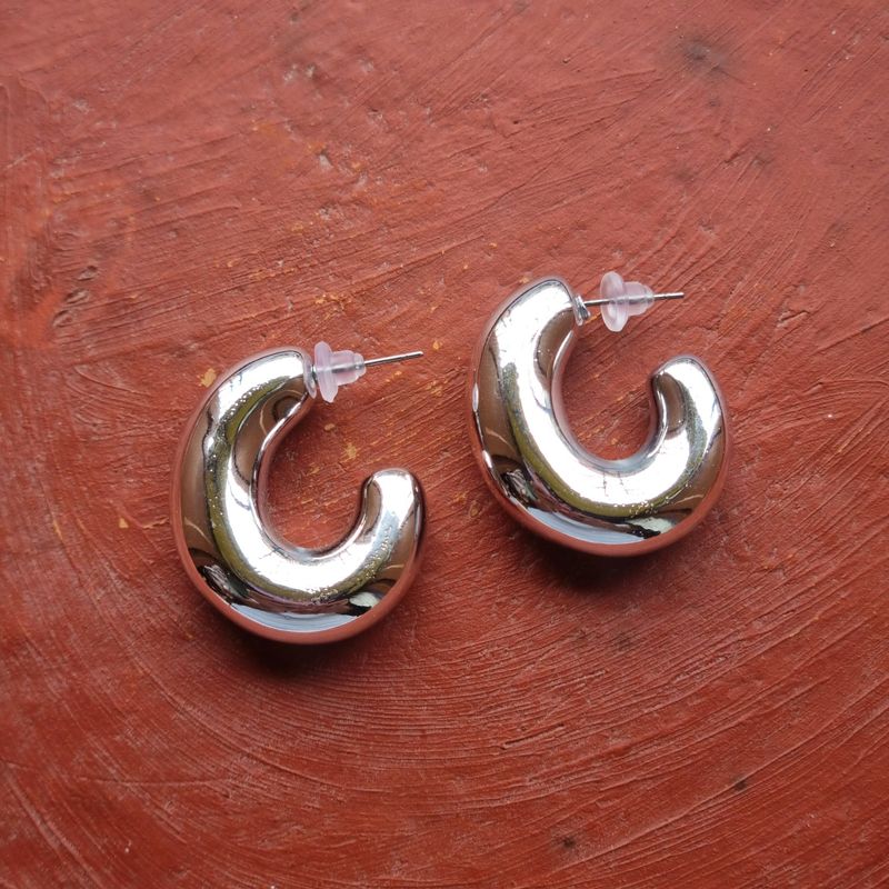 Silver Chunky Hoops