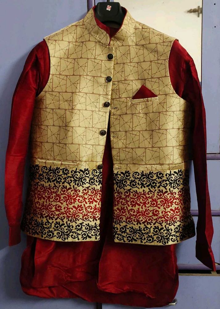 Men's Kurta PAJAMA WITH WAISTCOAT