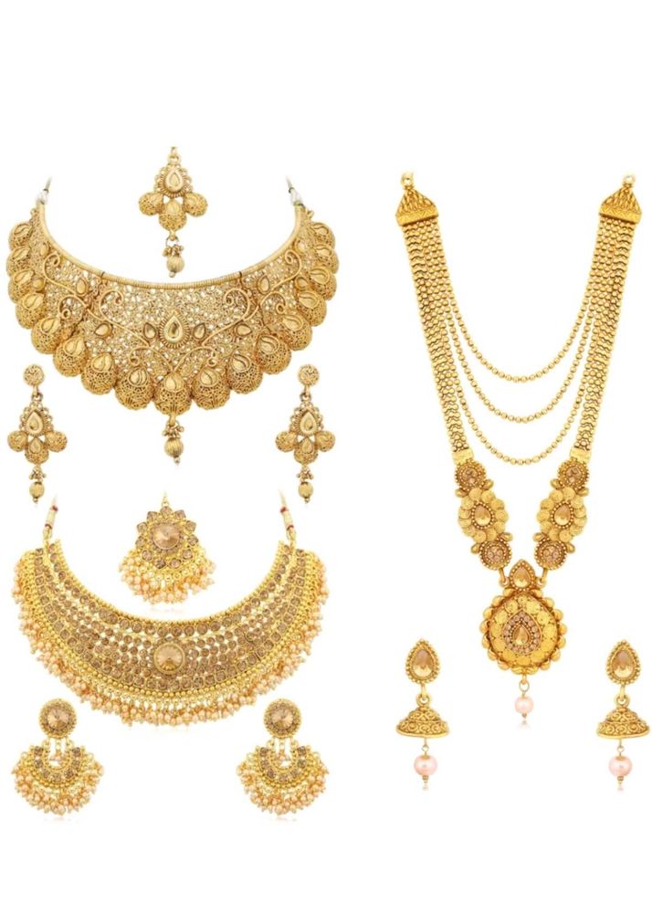 Alloy Gold -plated Jewellery Set(Pack Of Three)