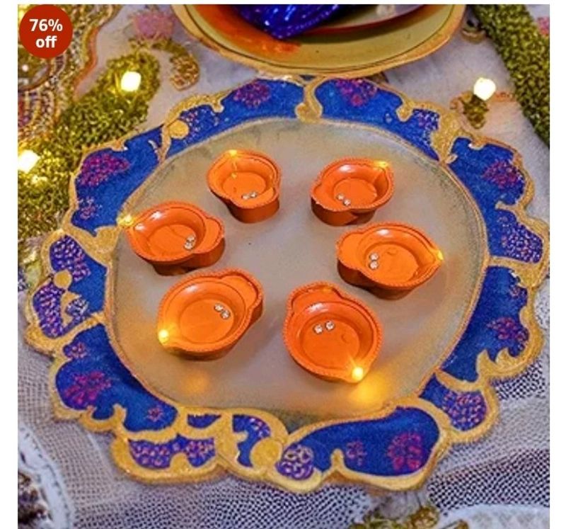 LED Water Sensor Diya For Diwali WARM YELLOW LIGHT