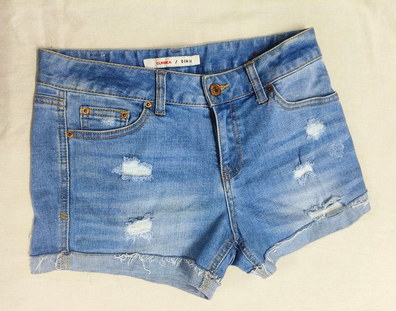 Ripped Blue Denim Shorts 🩵