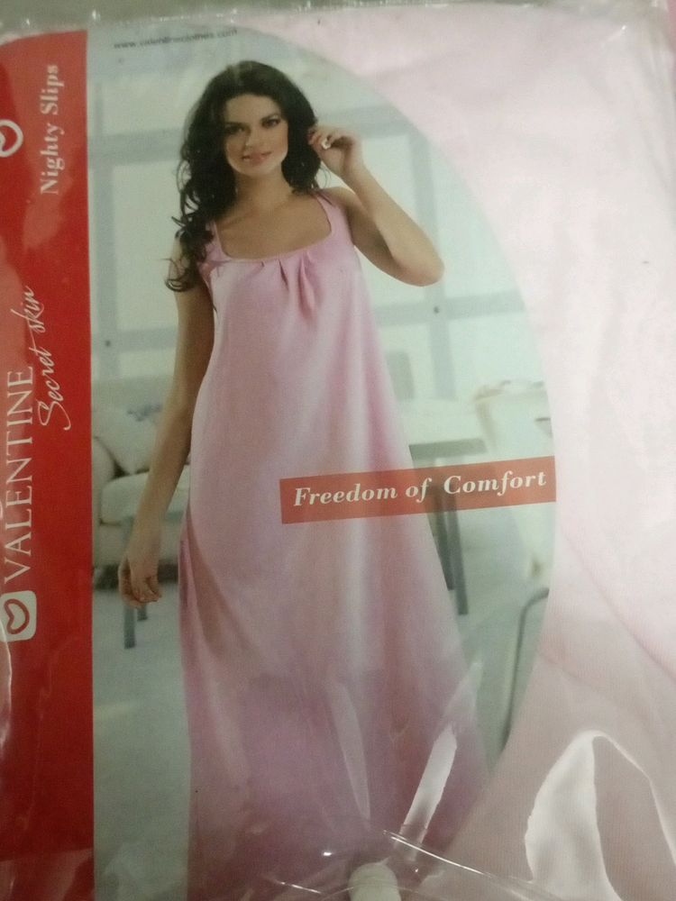 Soft Cotton Nighty Slip (Size-XL) (Pink)