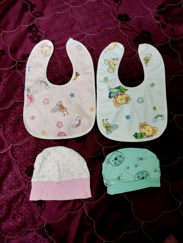 🔖Combo- Baby Bibs & Caps🔖