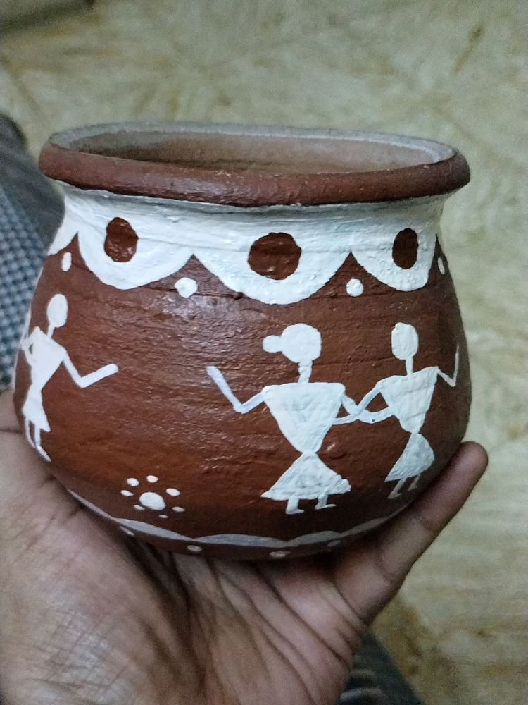 Werli Painted Small Eathern Pot