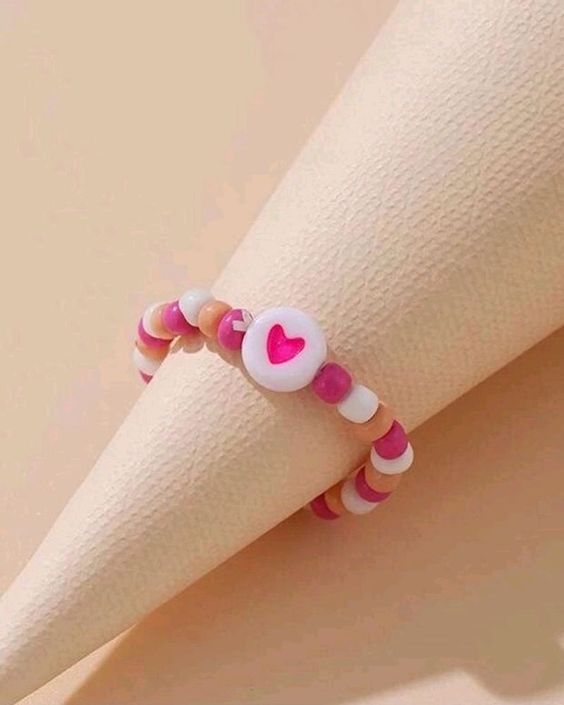 ❗❗PRICE DROP❗Pink Heart Beaded Ring