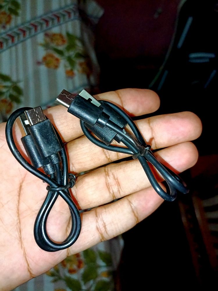 Pair Of (Type C)Charging Cables For TWS & Neckband