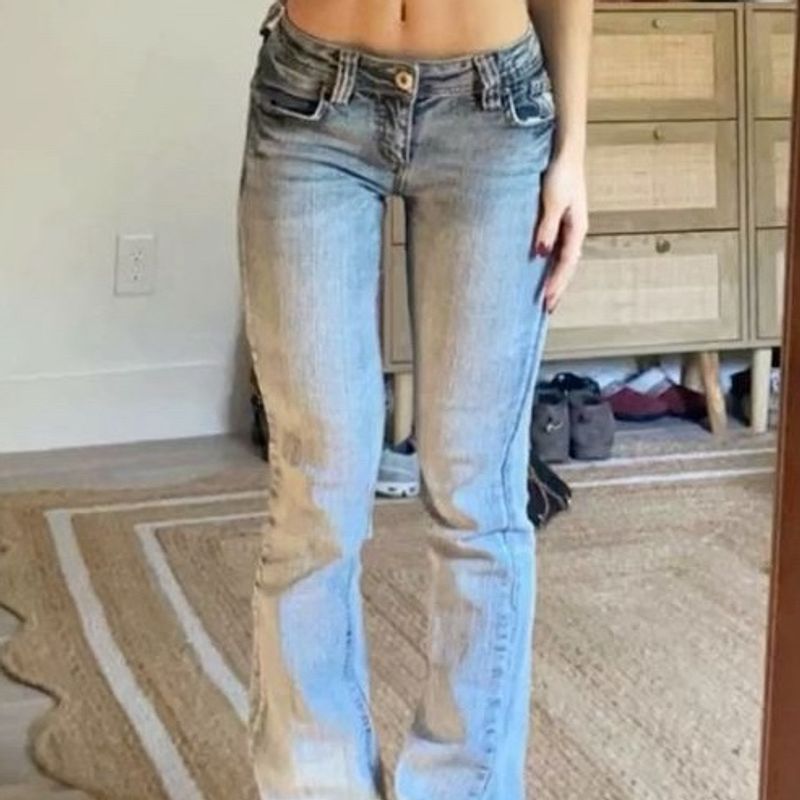 Baddie Low waist Blue Jeans