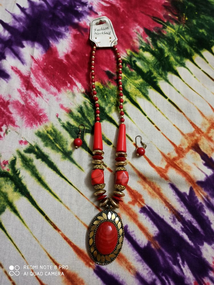 Beautiful Beads Red Jewel Set