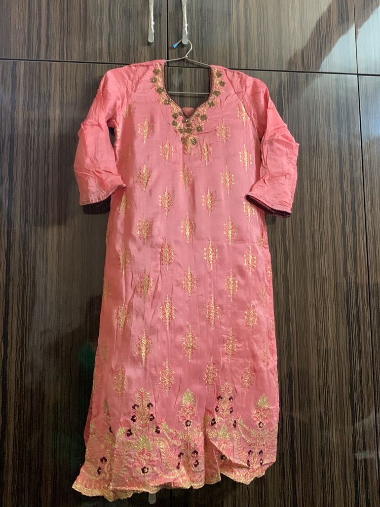 Straight Cut Kurti With Flora