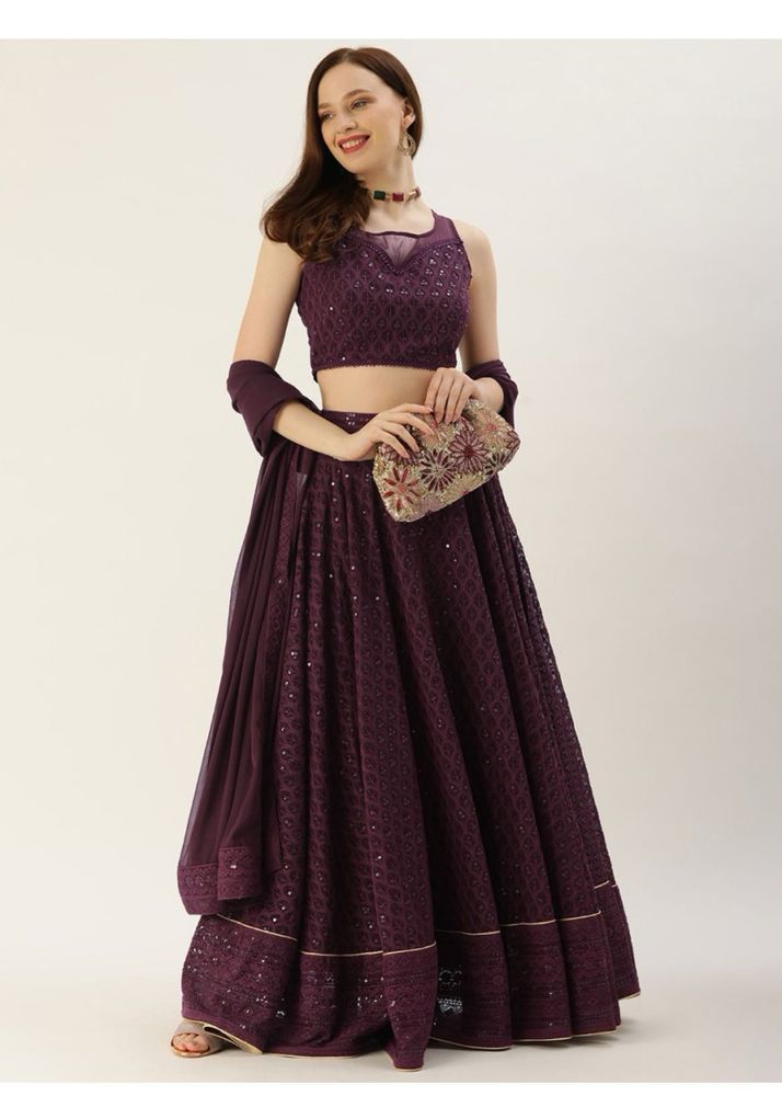 Embroidered Stitched Lehenga Choli