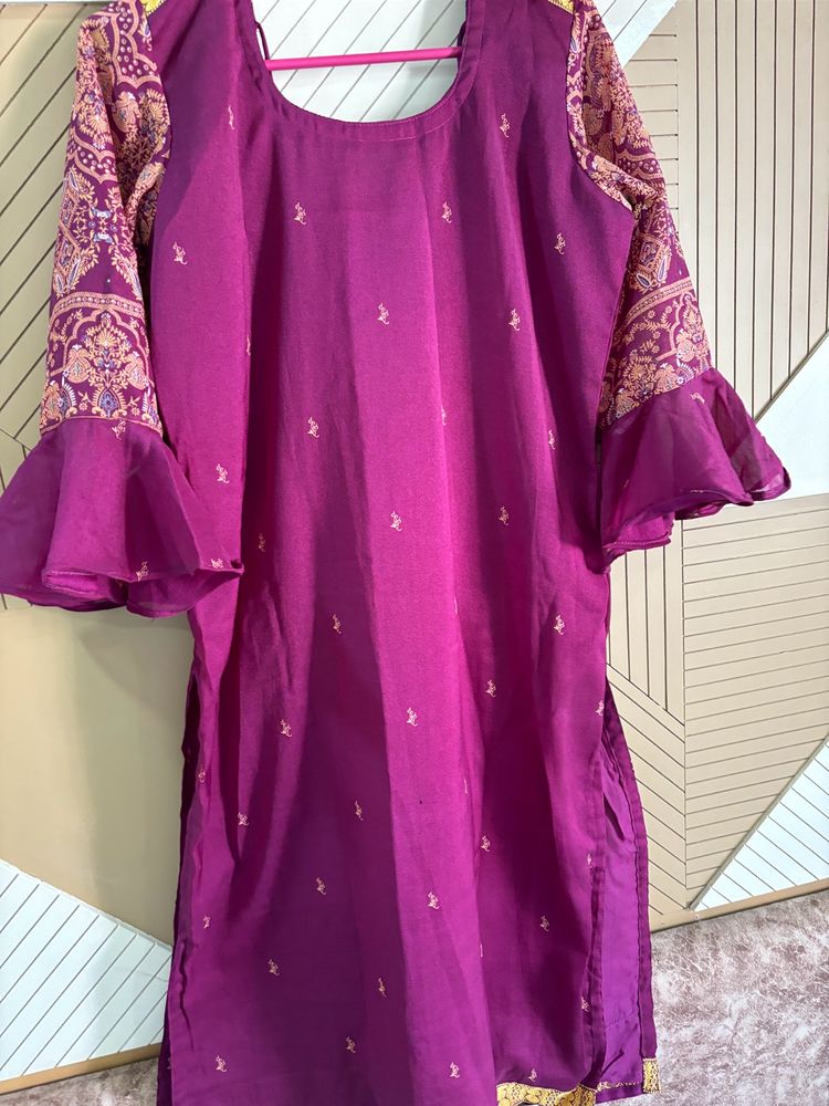 Kurta Plazo Set With Fancy Sleeve