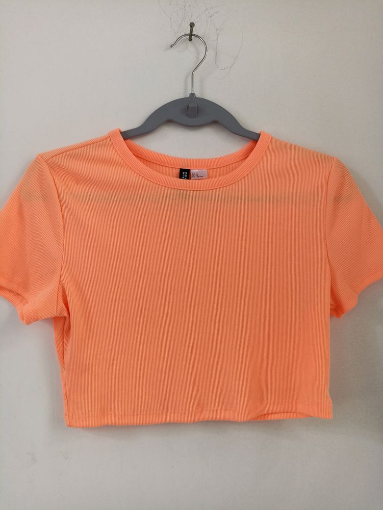 H&M Orange Crop Top For Women