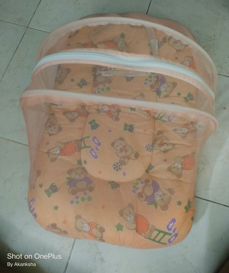 Infant Bedding Set With Mosquito Net And Pillow