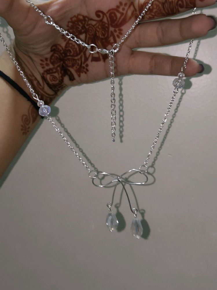 Wired Bow Y2K Fairycore Coquette Necklace