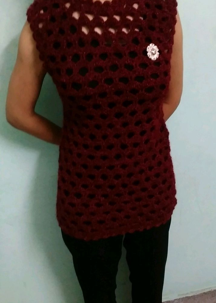 Maroon Crochet top