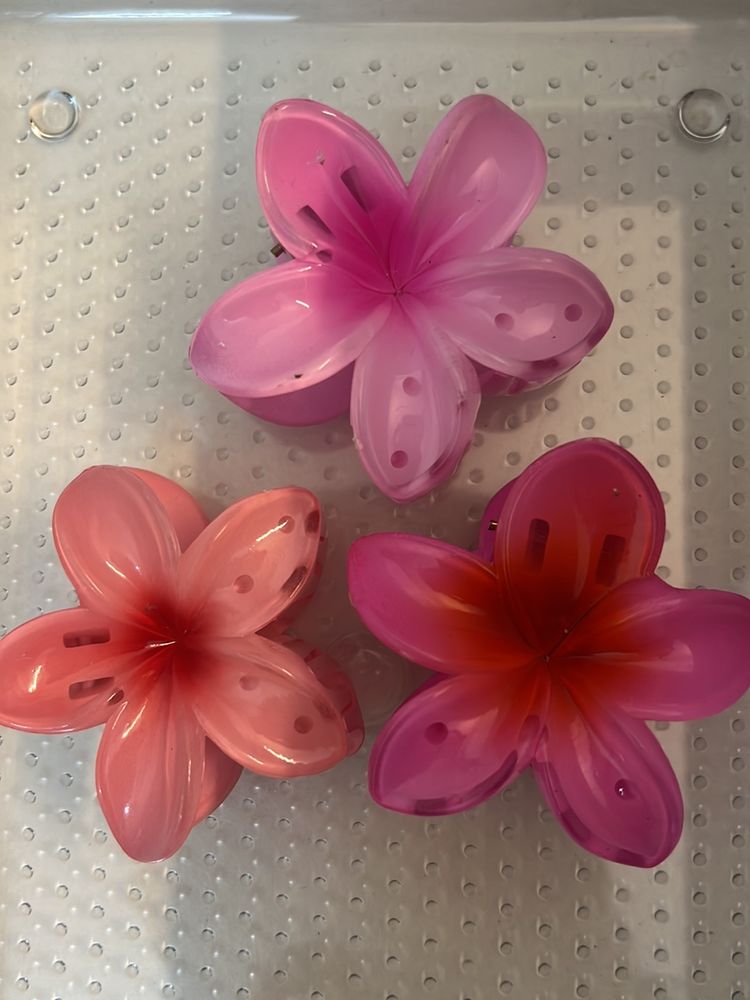 Hawaiian Pinterest Flower Claw Clips