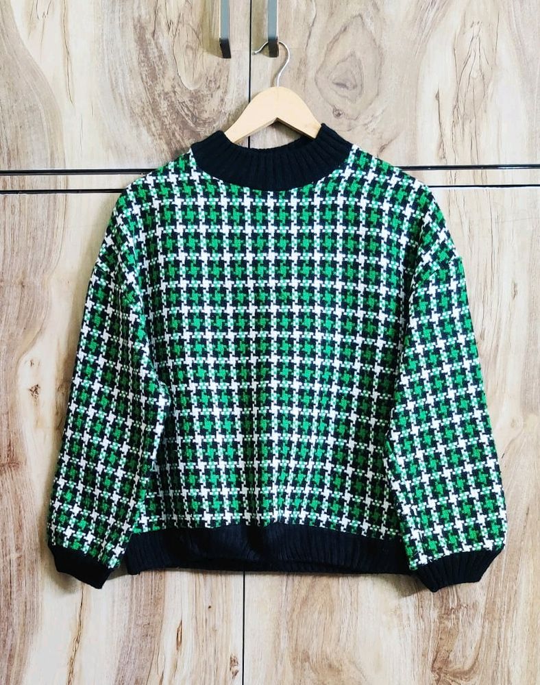 Green Designer Sweater Size-42-44