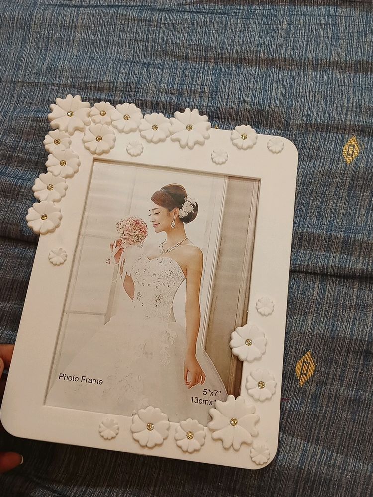 Beautiful White Photo Frame With Stand