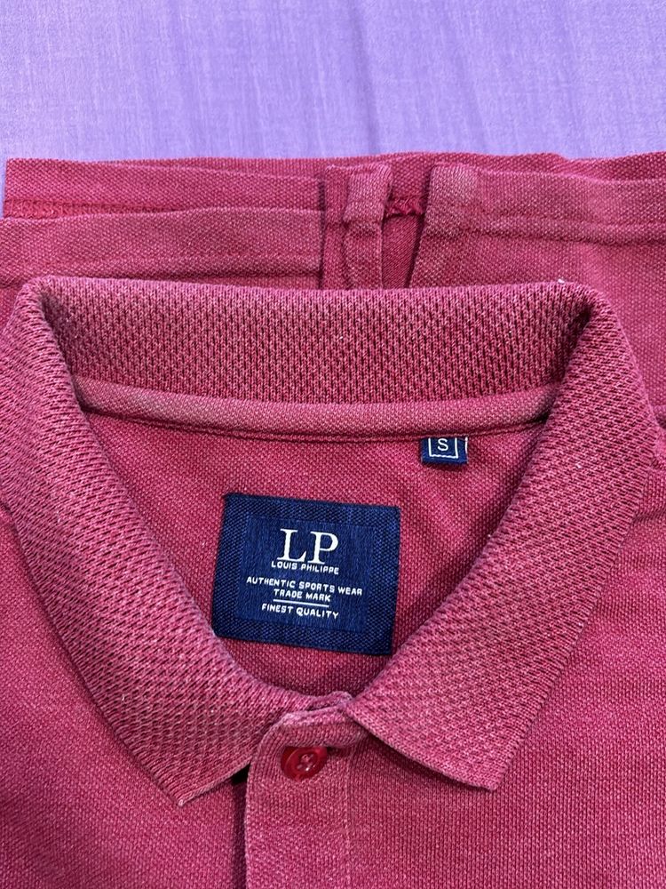 Louis Philippe Polo Neck Red Tshirt