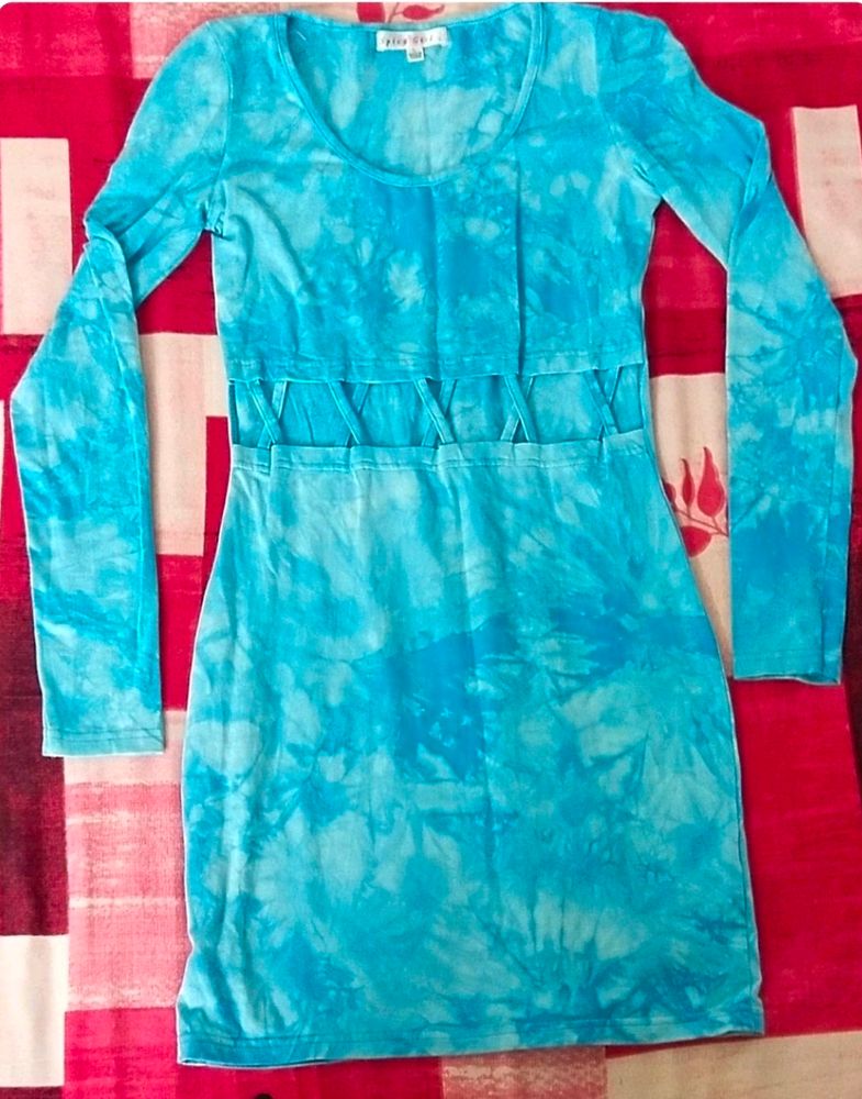 Dye Wash Blue Dress