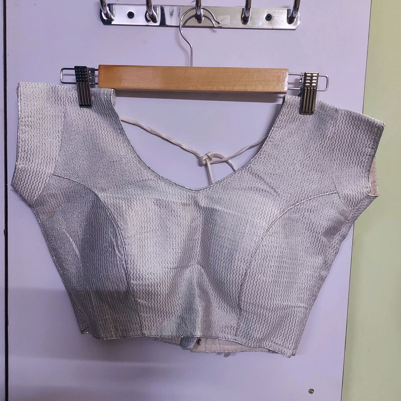 Padded Silver Adjustable Size Blouse