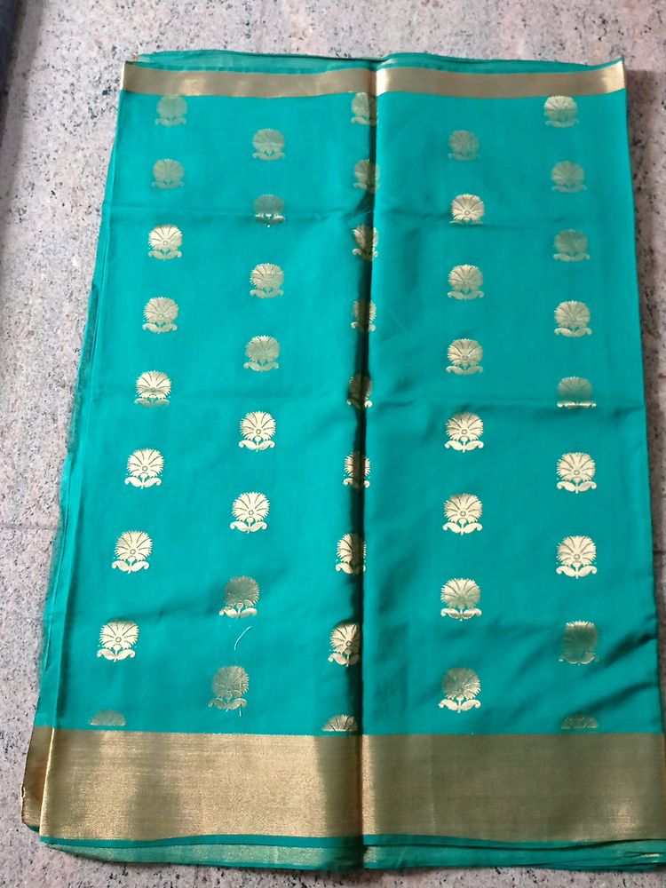 Peacock Colour Saree New