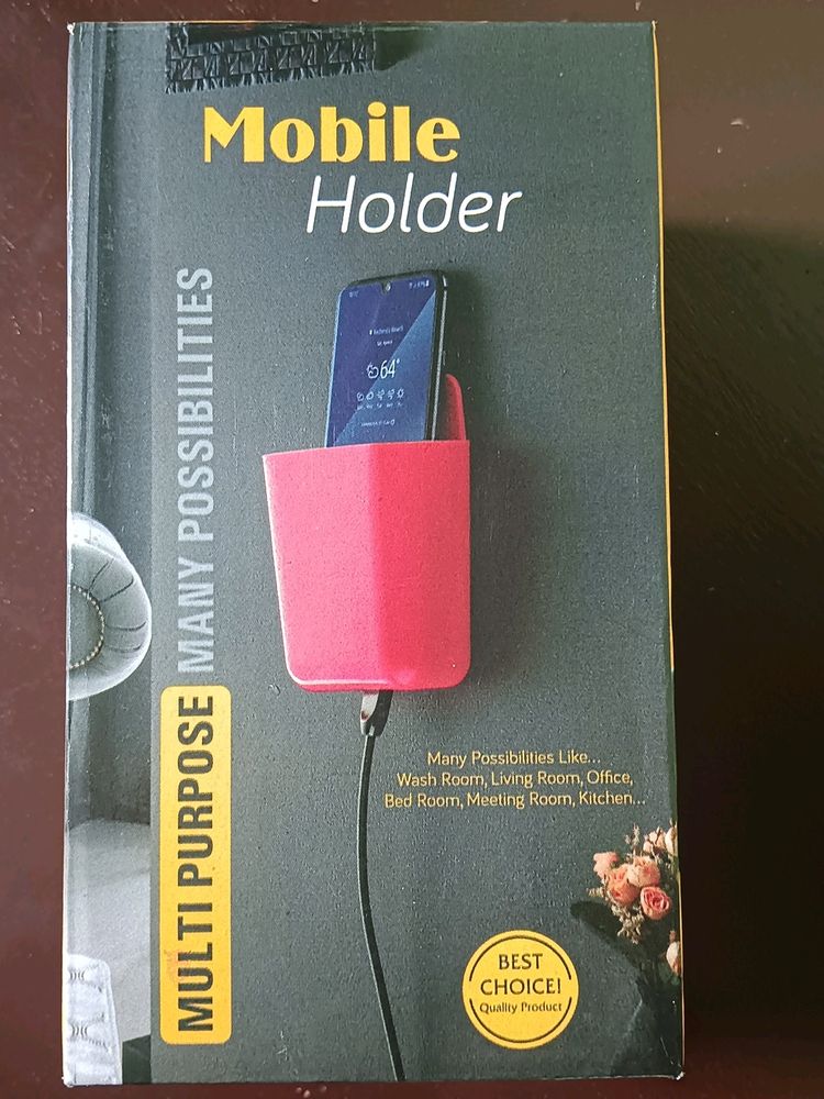 Mobile Remote Holder With Wall Mount Sticker