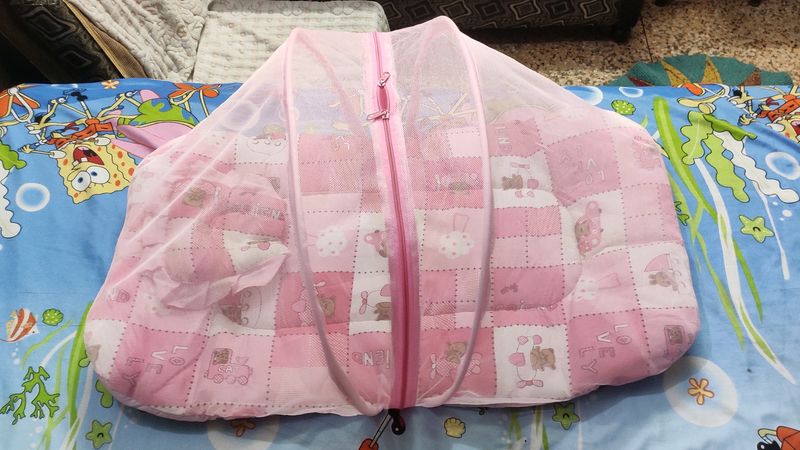 Baby Mattress with Mosquito Net Foldable