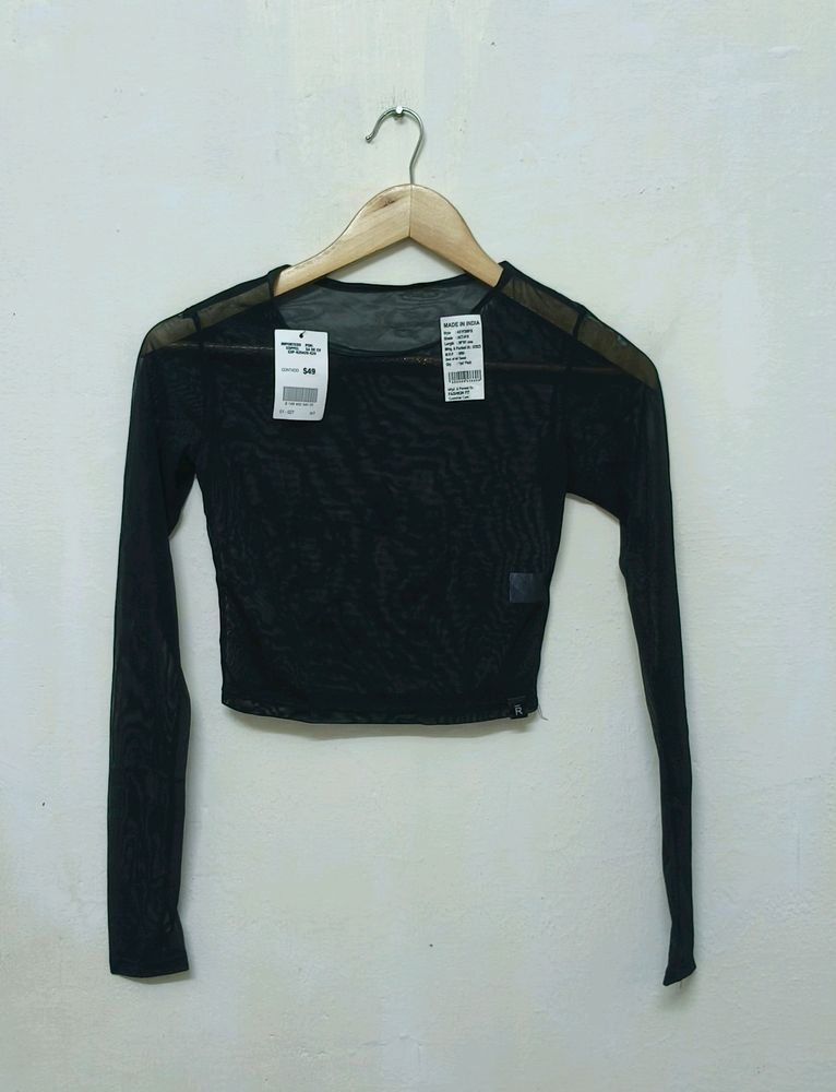 Trendy New Black Sheer Top For Women