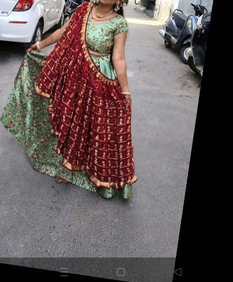 Green Lengha Choli