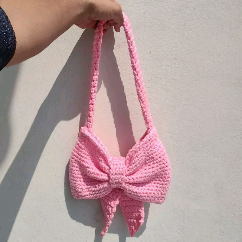 Handmade Crochet Bow Bag 🎀