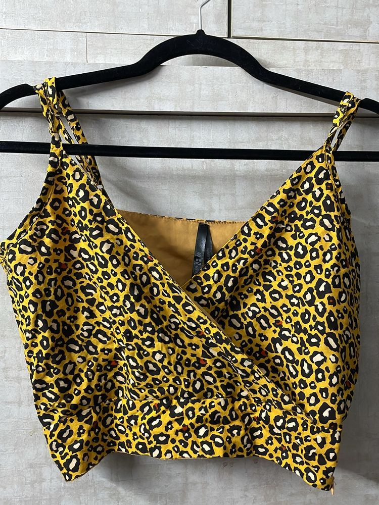 Cheetah Print Cris Cross Top