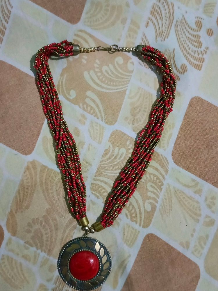 Red Necklace With big Pendant