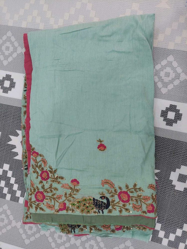 Ethnic Sea Green Saree