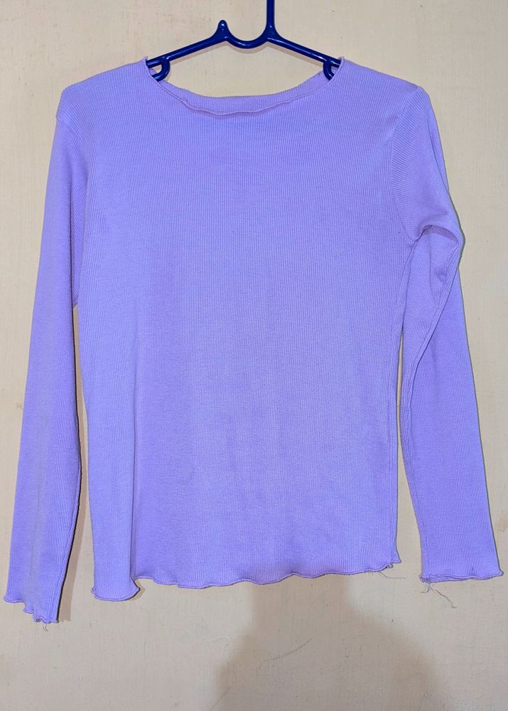 Lavender Ribbed Trendy Top